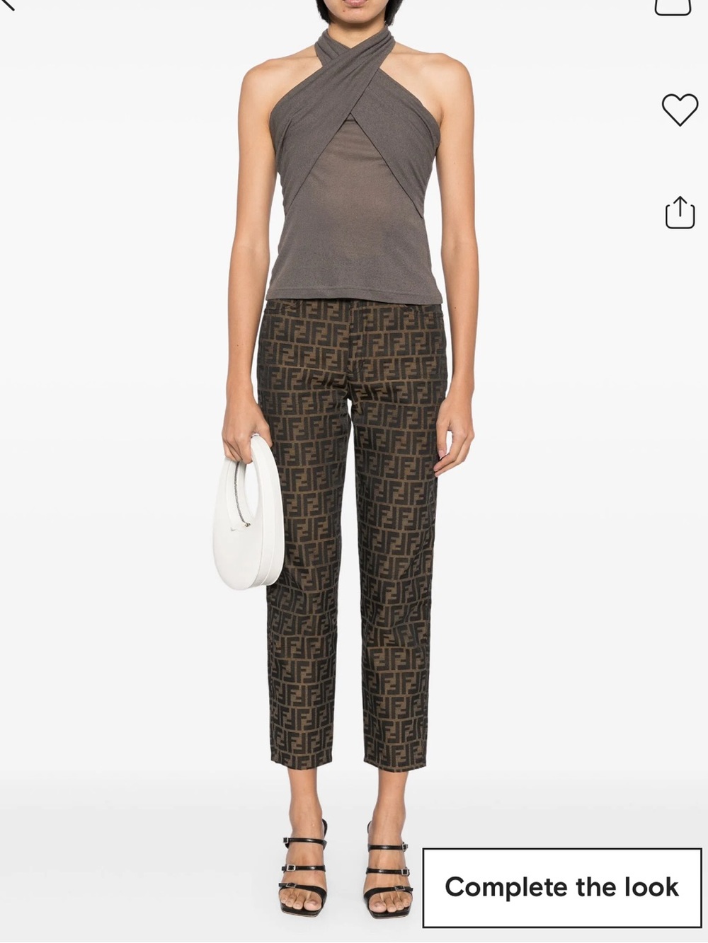Fendi Zucca Tapered Pants in Brown and Black